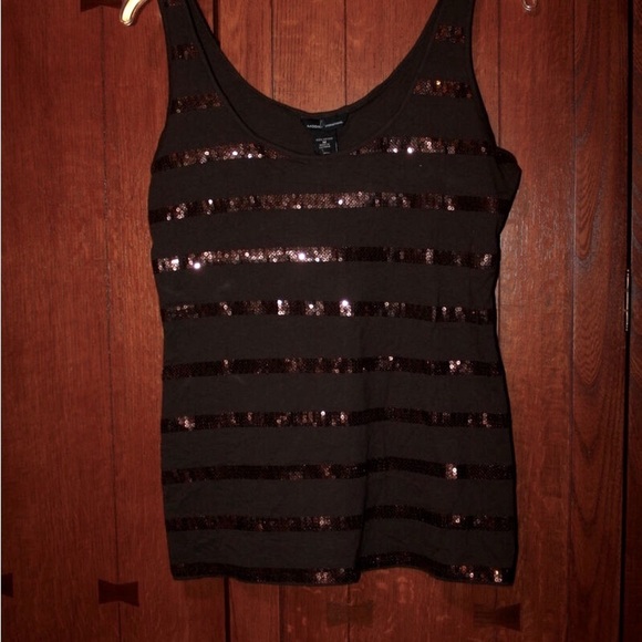 Moda International Black Sequin Tank Top - Picture 1 of 3
